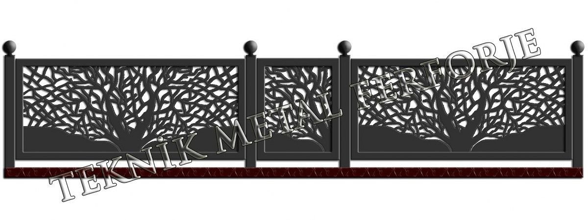 Ağaç Desenli Balkon Korkuluğu